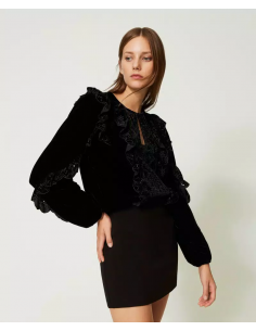 TWINSET BLUSA IN VELLUTO...