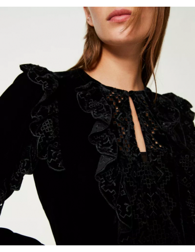 TWINSET BLUSA IN VELLUTO PANNE'