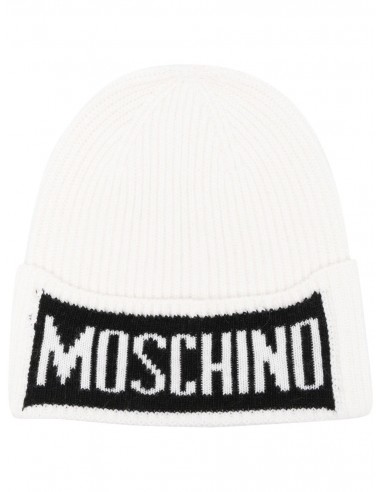 MOSCHINO CAPPELLO IN MAGLIA CON LOGO