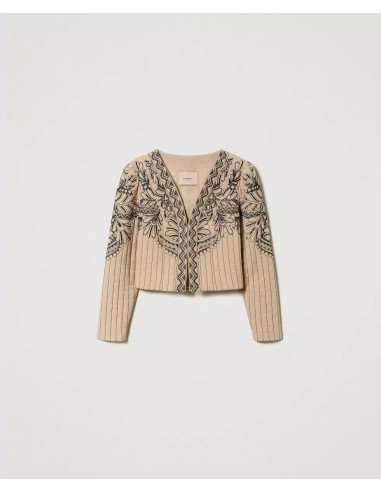 TWINSET GIACCA TRAPUNTATA CON RICAMO