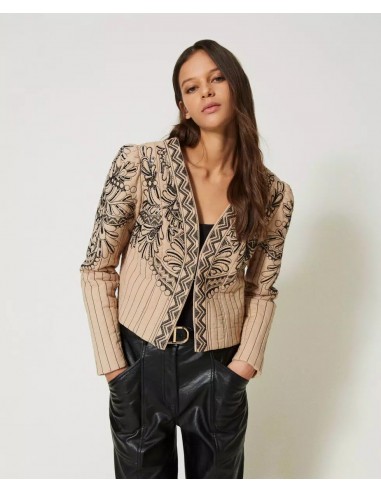 TWINSET GIACCA TRAPUNTATA CON RICAMO