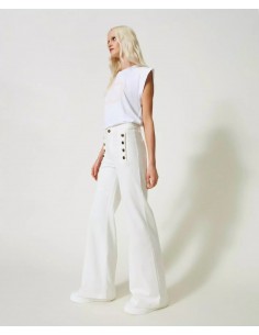 TWINSET JEANS FLARE BIANCO...