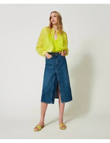 TWINSET GONNA LONGUETTE IN JEANS