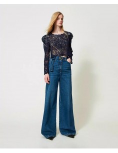 TWINSET JEANS WIDE LEG CON...