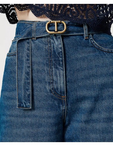TWINSET JEANS WIDE LEG CON CINTURA