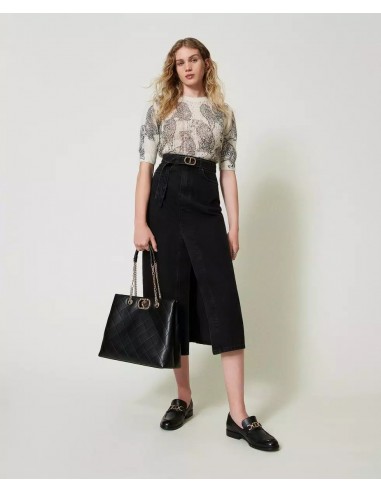 TWINSET GONNA IN JEANS CON CINTURA