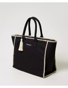 TWINSET SHOPPER IN CANVAS...