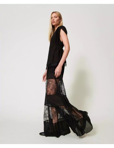 TWINSET PANTALONI IN GEORGETTE