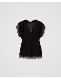 TWINSET TOP CON PIZZO