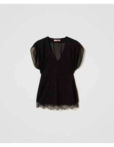 TWINSET TOP CON PIZZO