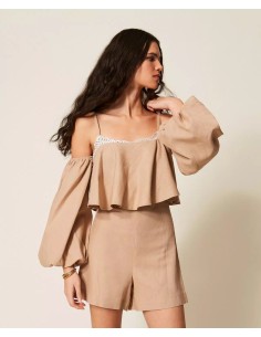 TWINSET TUTA CORTA MISTO LINO
