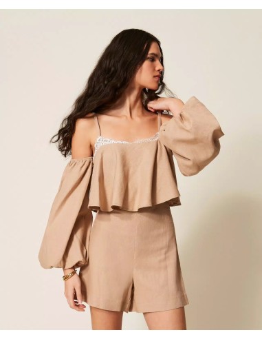 TWINSET TUTA CORTA MISTO LINO