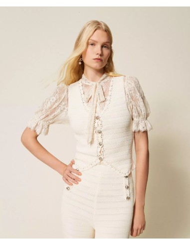 TWINSET GILET IN MAGLIA